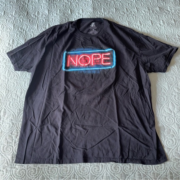 Threadless Other - Threadless Black T-Shirt with Red and Blue 'NOPE' Neon Graphic